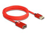 DELOCK DisplayPort Verlängerungskabel 8K 60Hz 2m rot Metall
