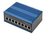 DIGITUS Switch Ind. 8-Port Gigabit 30W PoE Unmanaged blau