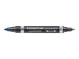 STAEDTLER Zweispitzmarker Lumocolor perm blau 10 Stück