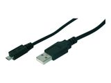 DIGITUS USB 2.0 Anschlusskabel Typ A -mikro B St/St 1.0m sw