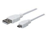 MANHATTAN USB 2.0 Anschlußkabel 1m A-St/Micro-B-St. weiß