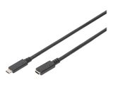 DIGITUS USB 2.0 Verlängerungskabel Typ C -C St/Bu 2.0m, sw